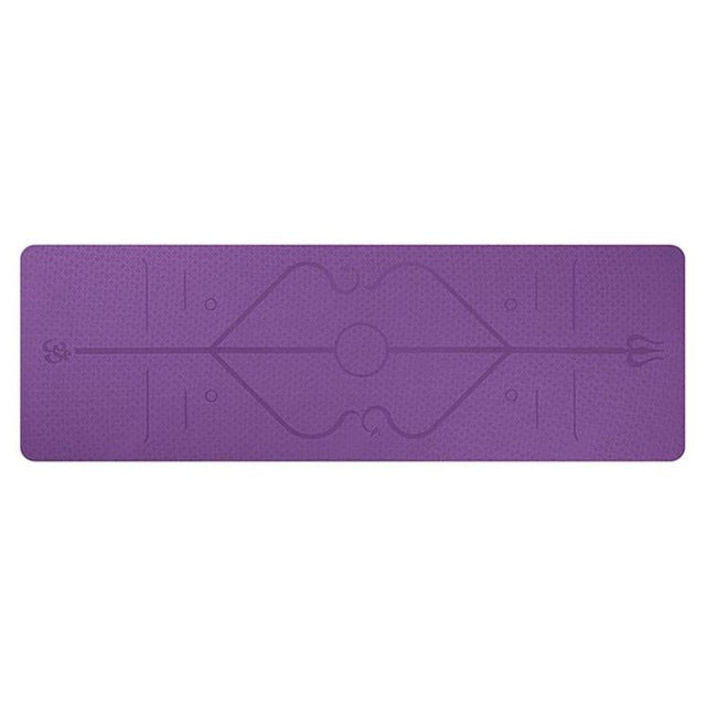 Non-Slip TPE Yoga Mat with Position Line - FITSPIRED