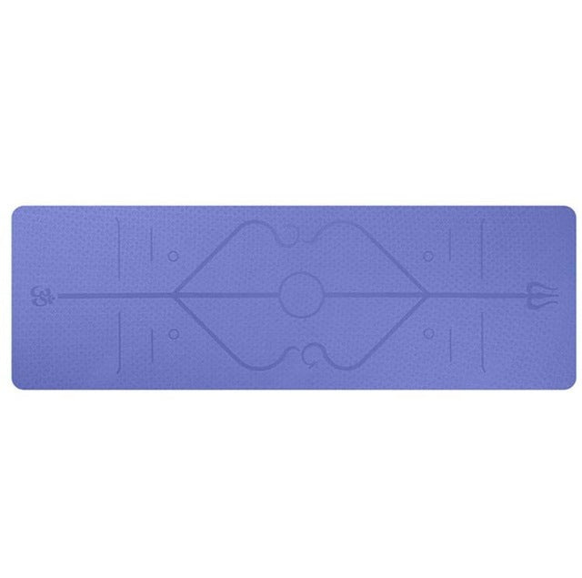 Non-Slip TPE Yoga Mat with Position Line - FITSPIRED