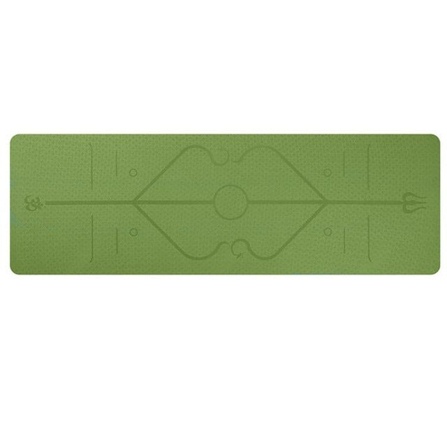 Non-Slip TPE Yoga Mat with Position Line - FITSPIRED