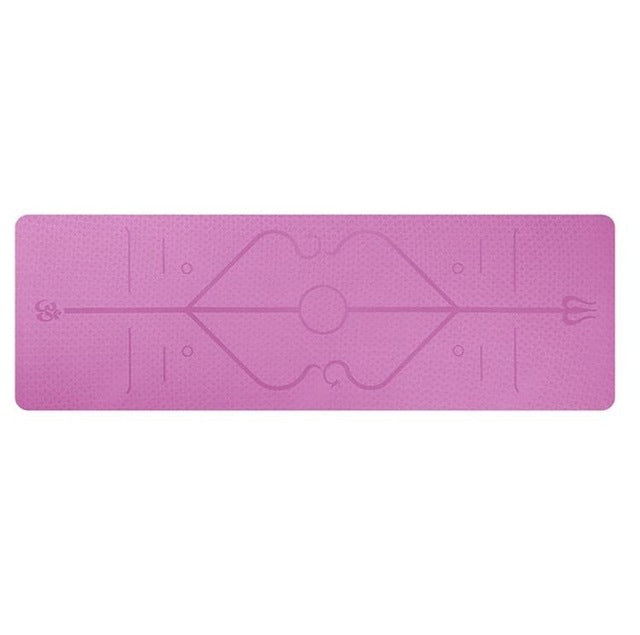 Non-Slip TPE Yoga Mat with Position Line - FITSPIRED