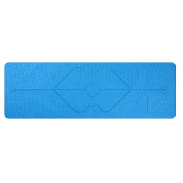 Non-Slip TPE Yoga Mat with Position Line - FITSPIRED